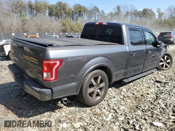 2016 Ford F-150 XLT with VIN 1FTFW1EF5GFA68734, listed as a Copart auction lot 46678075 with 105,066 mi miles and Salvage Title. Bid and sale history available at carsss.com. Image 3.