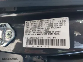 2014 Acura RDX with VIN 5J8TB3H34EL012246, listed as a IAAI auction lot 41755295 with 176,371 mi miles. Bid and sale history available at carsss.com. Image 9.