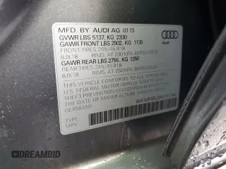2013 Audi allroad Premium Plus with VIN WA1UFAFL2DA191342, listed as a Copart auction lot 64797584 with 193,810 mi miles and Clean Title. Bid and sale history available at carsss.com. Image 12.