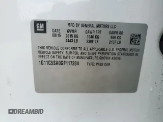 2016 Chevrolet Malibu LT with VIN 1G11C5SA0GF117284, listed as a Copart auction lot 54549785 with 209,068 mi miles and Clean Title. Bid and sale history available at DreamBid. Image 12.