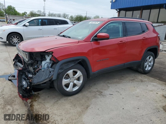 2019 Jeep Compass Latitude with VIN 3C4NJDBB3KT815436, listed as a Copart auction lot 56023625 with 86,529 mi miles and Salvage title. Bid and sale history available at DreamBid. Image 1.