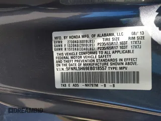 2014 Honda Odyssey EX-L with VIN 5FNRL5H69EB018557, listed as a IAAI auction lot 42855051 with 165,081 mi miles and . Bid and sale history available at DreamBid. Image 9.