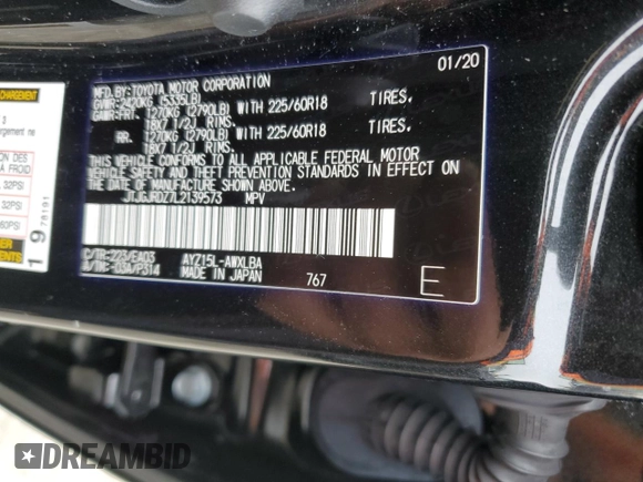 2020 Lexus NX with VIN JTJGJRDZ7L2139573, listed as a Copart auction lot 87855835 with 30,752 mi miles and Salvage Title. Bid and sale history available at carsss.com. Image 13.