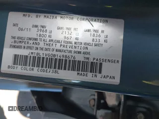 2011 Mazda 3 i Touring with VIN JM1BL1VG0B1498676, listed as a IAAI auction lot 42698676 with 111,719 mi miles and . Bid and sale history available at DreamBid. Image 9.