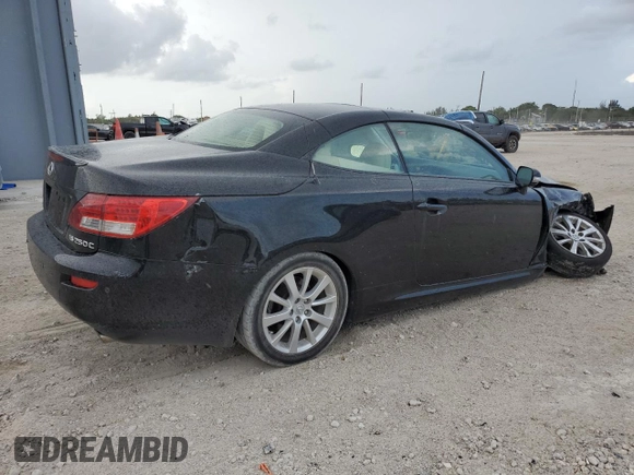 2010 Lexus IS 250 C with VIN JTHFF2C22A2502479, listed as a Copart auction lot 63217475 with 124,240 mi miles and Salvage title. Bid and sale history available at DreamBid. Image 3.