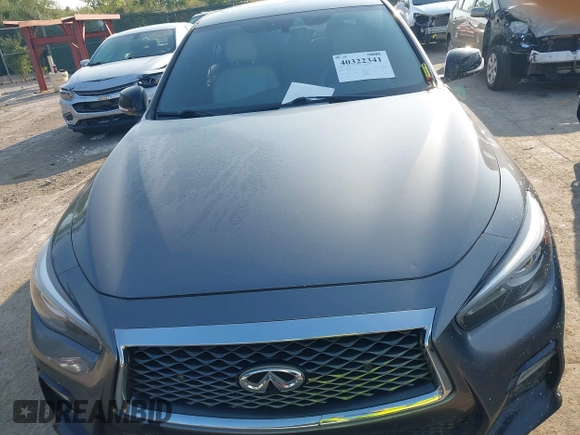 2020 Infiniti Q50 Red Sport 400 with VIN JN1FV7AR8LM660823, listed as a IAAI auction lot 40322341 with 104,530 mi miles and . Bid and sale history available at carsss.com. Image 12.
