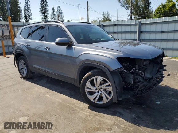 2021 Volkswagen Atlas SE with VIN 1V2JR2CA8MC591627, listed as a Copart auction lot 57173165 with 39,625 mi miles and Salvage title. Bid and sale history available at DreamBid. Image 4.