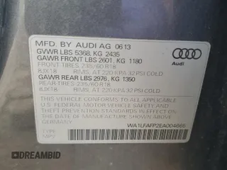 2014 Audi Q5 Premium Plus with VIN WA1LFAFP2EA004665, listed as a Copart auction lot 52170725 with 173,963 mi miles and Clean Title. Bid and sale history available at carsss.com. Image 13.