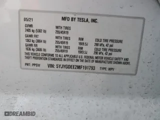 2021 Tesla Model Y Long Range with VIN 5YJYGDEE2MF191793, listed as a Copart auction lot 86447714 with 0 mi miles and Salvage Title. Bid and sale history available at carsss.com. Image 13.