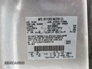 2005 Ford Escape Hybrid z VIN 1FMCU96H75KB95718, wystawiony jako Copart lot #60000825 z przebiegiem Nie podano mil oraz Czysty tytuł • Clean title. Historia ofert i sprzedaży dostępna na DreamBid. Obrazek 13.