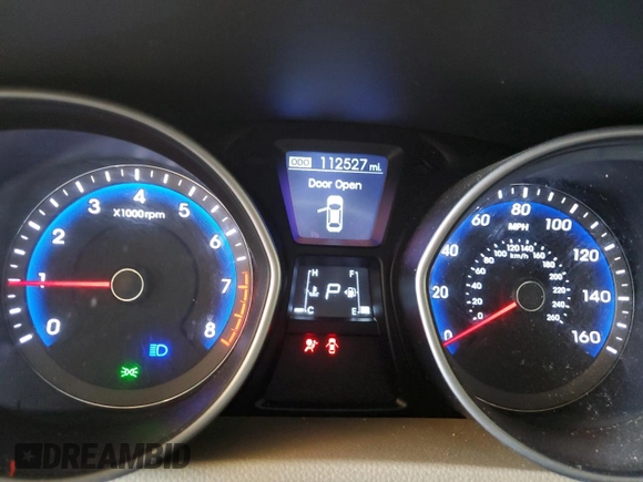 2013 Hyundai Elantra with VIN KMHD35LE1DU081548, listed as a Copart auction lot 59890855 with 112,527 mi miles and Salvage title. Bid and sale history available at DreamBid. Image 9.