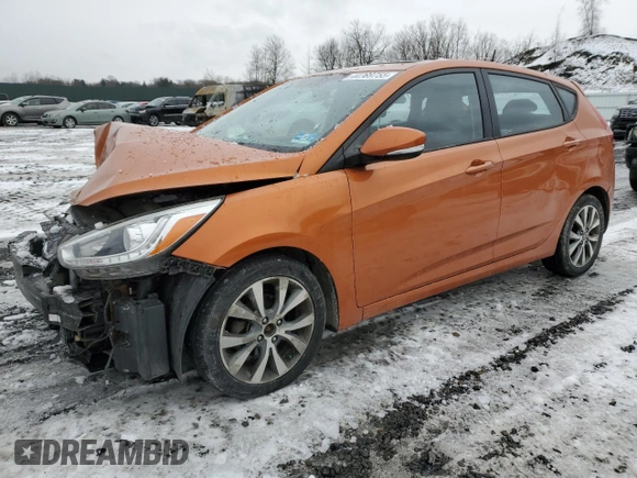 2015 Hyundai Accent Sport with VIN KMHCU5AE4FU226886, listed as a Copart auction lot 44789755 with 118,907 mi miles and Salvage Title. Bid and sale history available at carsss.com. Image 1.