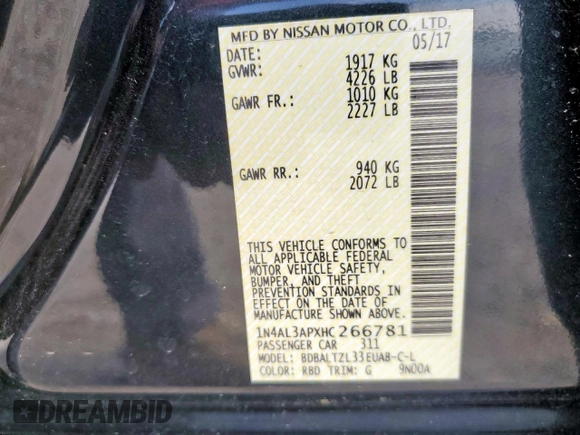 2017 Nissan Altima SV z VIN 1N4AL3APXHC266781, wystawiony jako Copart lot #59215025 z przebiegiem 65 285 mil mil oraz Szkoda całkowita • Salvage title. Historia ofert i sprzedaży dostępna na DreamBid. Obrazek 12.