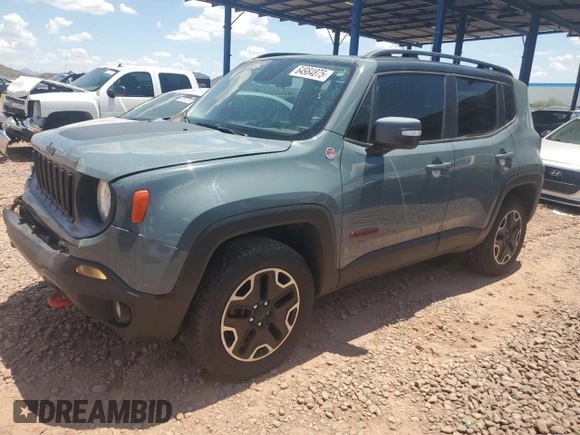 2016 Jeep Renegade Trailhawk with VIN ZACCJBCT6GPD25378, listed as a Copart auction lot 64984875 with 96,325 mi miles and Salvage title. Bid and sale history available at DreamBid. Image 1.