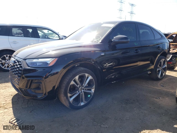 2022 Audi Q5 Sportback S line Premium Plus with VIN WA15AAFY9N2120147, listed as a Copart auction lot 47034714 with 24,492 mi miles and Non Repairable. Bid and sale history available at carsss.com. Image 1.