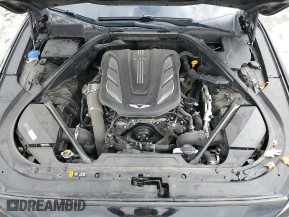 2018 Genesis G80 3.3T Sport with VIN KMHGN4JB0JU219098, listed as a Copart auction lot 46802975 with 134,690 mi miles and Salvage Title. Bid and sale history available at carsss.com. Image 11.