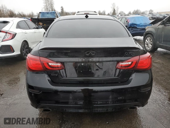 2018 Infiniti Q70 Luxe with VIN JN1BY1PR4JM370490, listed as a Copart auction lot 44268895 with 95,590 mi miles and Salvage title. Bid and sale history available at DreamBid. Image 6.