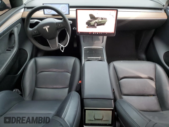 2024 Tesla Model Y Long Range z VIN 7SAYGAEEXRF987104, wystawiony jako Copart lot #54056015 z przebiegiem 24 027 mil mil oraz Szkoda całkowita • Salvage title. Historia ofert i sprzedaży dostępna na DreamBid. Obrazek 8.