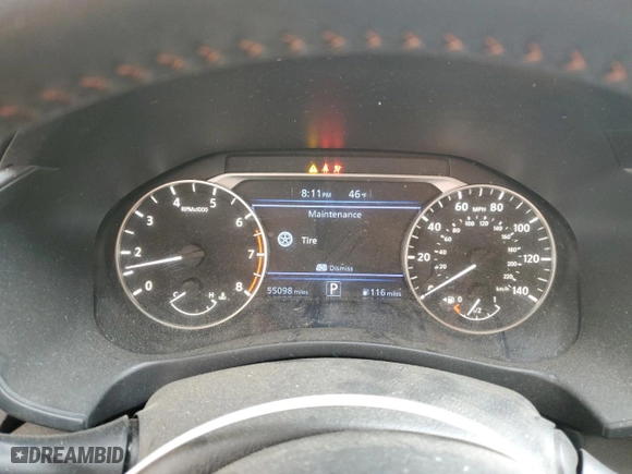 2022 Nissan Altima 2.5 SR with VIN 1N4BL4CVXNN369480, listed as a Copart auction lot 46535925 with 55,098 mi miles and Salvage Title. Bid and sale history available at carsss.com. Image 9.