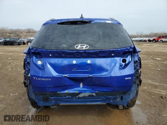 2022 Hyundai Tucson SEL with VIN 5NMJBCAE0NH020458, listed as a Copart auction lot 49184195 with 46,172 mi miles and Salvage Title. Bid and sale history available at DreamBid. Image 6.