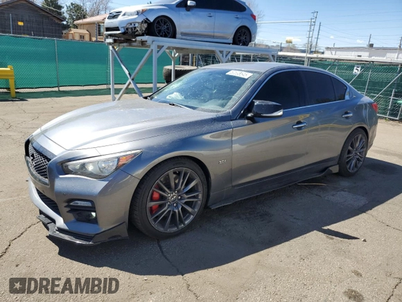2016 Infiniti Q50 Premium with VIN JN1EV7AR8GM342377, listed as a Copart auction lot 50598545 with 91,556 mi miles and Salvage Title. Bid and sale history available at DreamBid. Image 1.