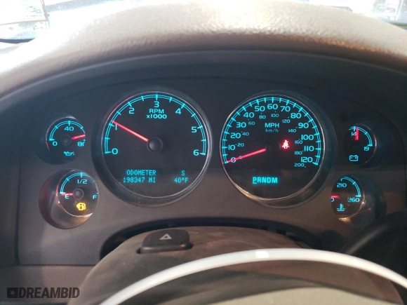 2009 Chevrolet Silverado 1500 LTZ with VIN 3GCEK33329G109608, listed as a Copart auction lot 48122775 with 198,347 mi miles and Salvage Title. Bid and sale history available at carsss.com. Image 9.