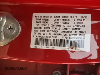 2014 Acura TSX Special Edition with VIN JH4CU2F80EC005892, listed as a Copart auction lot 42824385 with 70,299 mi miles and Salvage title. Bid and sale history available at DreamBid. Image 12.