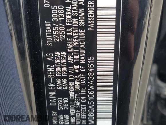 1998 Mercedes-Benz S-Class with VIN WDBGA51G6WA384615, listed as a Copart auction lot 77258814 with 0 mi miles and Salvage Title. Bid and sale history available at carsss.com. Image 12.