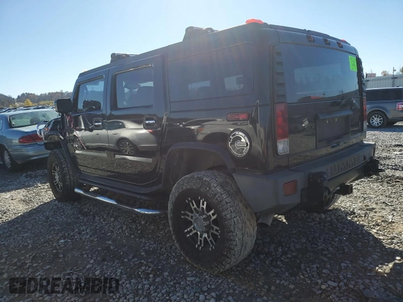 2005 Hummer H2 SUV with VIN 5GRGN23U05H123413, listed as a Copart auction lot 80145634 with 0 mi miles and Salvage Title. Bid and sale history available at carsss.com. Image 2.