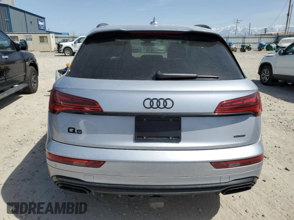 2023 Audi Q5 S line Premium Plus with VIN WA1EAAFY6P2097705, listed as a Copart auction lot 52345055 with 22,894 mi miles and Salvage title. Bid and sale history available at DreamBid. Image 6.