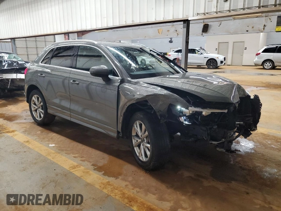 2023 Audi Q3 S line Premium with VIN WA1DECF34P1140721, listed as a Copart auction lot 45188325 with 40,458 mi miles and Salvage title. Bid and sale history available at DreamBid. Image 4.