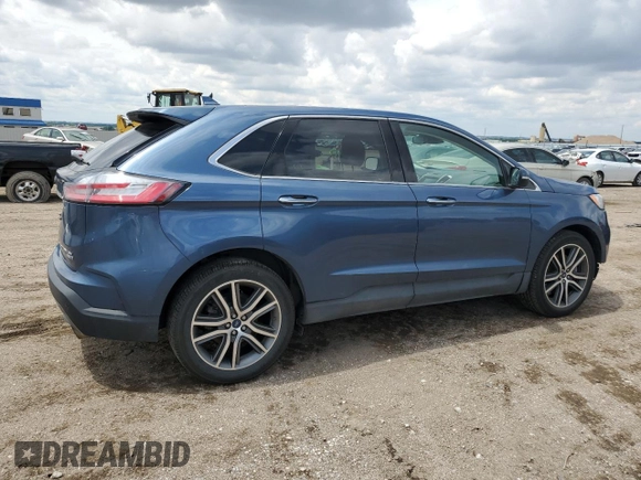 2019 Ford Edge Titanium with VIN 2FMPK4K99KBC01212, listed as a Copart auction lot 57450365 with 52,720 mi miles and Salvage title. Bid and sale history available at DreamBid. Image 3.