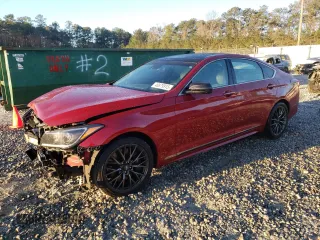 2020 Genesis G80 3.3T Sport with VIN KMTFN4JB1LU339187, listed as a Copart auction lot 46879915 with 37,124 mi miles and Salvage Title. Bid and sale history available at carsss.com. Image 1.