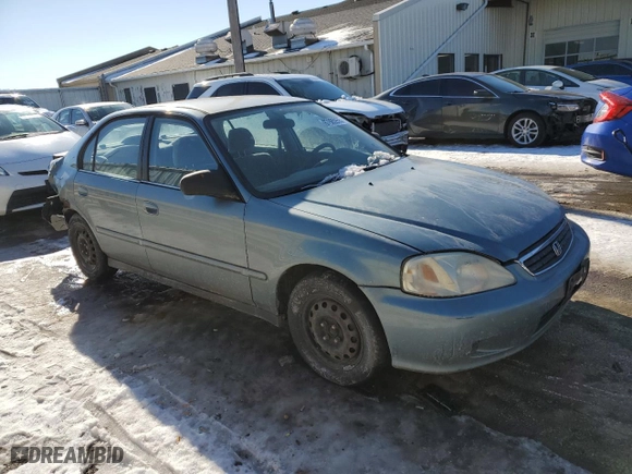 2000 Honda Civic VP with VIN 2HGEJ6617YH605468, listed as a Copart auction lot 87885955 with 243,779 mi miles and Salvage Title. Bid and sale history available at carsss.com. Image 4.