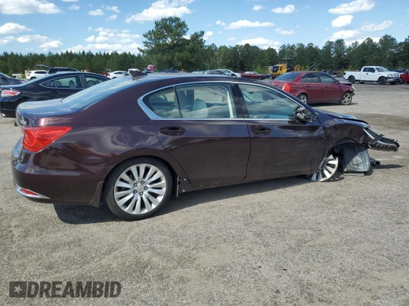 2014 Acura RLX Technology with VIN JH4KC1F59EC000494, listed as a Copart auction lot 55293475 with 100,857 mi miles and Salvage title. Bid and sale history available at DreamBid. Image 3.