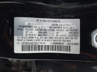 2010 Mazda CX-9 Grand Touring with VIN JM3TB3MV4A0215310, listed as a IAAI auction lot 41869975 with 129,134 mi miles. Bid and sale history available at carsss.com. Image 9.