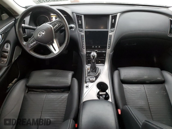 2021 Infiniti Q50 Red Sport 400 with VIN JN1FV7DP4MM850498, listed as a Copart auction lot 78503373 with 74,792 mi miles and Salvage Title. Bid and sale history available at DreamBid. Image 8.
