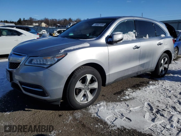 2016 Acura MDX with VIN 5FRYD4H2XGB019640, listed as a Copart auction lot 46401085 with 116,873 mi miles and Salvage Title. Bid and sale history available at carsss.com. Image 1.