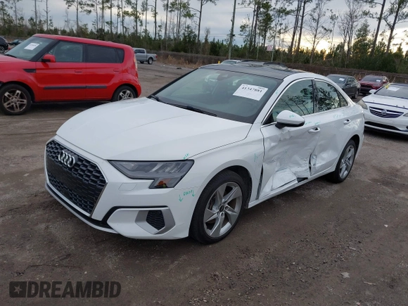 2022 Audi A3 Premium with VIN WAUAUDGY2NA033799, listed as a IAAI auction lot 41347881 with 46,067 mi miles. Bid and sale history available at carsss.com. Image 17.
