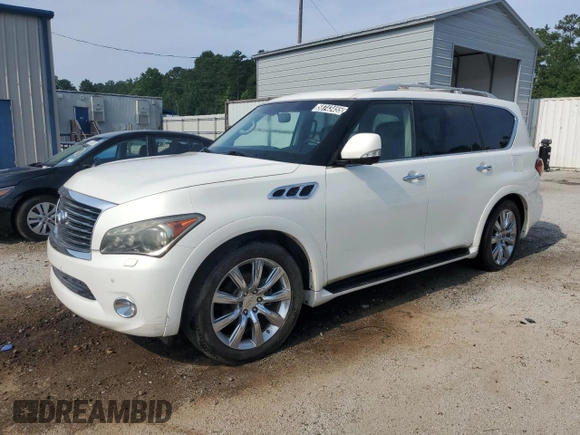 2012 Infiniti QX56 7-passenger with VIN JN8AZ2NF3C9517252, listed as a Copart auction lot 58743455 with 136,627 mi miles and Clean title. Bid and sale history available at DreamBid. Image 1.