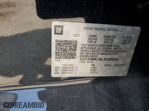 2020 Cadillac Escalade Luxury z VIN 1GYS4BKJ6LR285845, wystawiony jako Copart lot #68504204 z przebiegiem 60 677 mil mil oraz Szkoda całkowita • Salvage title. Historia ofert i sprzedaży dostępna na DreamBid. Obrazek 13.
