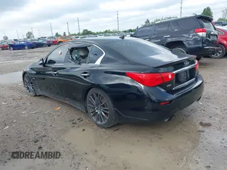 2016 Infiniti Q50 Red Sport 400 with VIN JN1FV7AR9GM450446, listed as a IAAI auction lot 42178095 with 121,981 mi miles and . Bid and sale history available at DreamBid. Image 3.