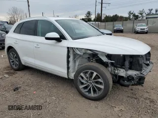 2021 Audi Q5 Premium with VIN WA1AAAFY0M2002856, listed as a Copart auction lot 45542955 with 40,558 mi miles and Salvage Title. Bid and sale history available at carsss.com. Image 4.