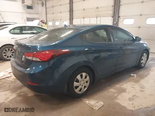 2016 Hyundai Elantra Value Edition with VIN KMHDH4AEXGU546024, listed as a IAAI auction lot 41956007 with 91,642 mi miles. Bid and sale history available at carsss.com. Image 4.