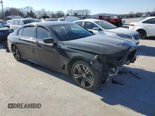 2018 BMW 7 Series 750i with VIN WBA7F0C55JGM23635, listed as a Copart auction lot 83718114 with 0 mi miles and Salvage Title. Bid and sale history available at carsss.com. Image 4.