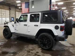 2022 Jeep Wrangler 4xe Unlimited Sahara with VIN 1C4JJXP65NW272312, listed as a Copart auction lot 45154875 with 28,263 mi miles and Salvage Title. Bid and sale history available at carsss.com. Image 2.