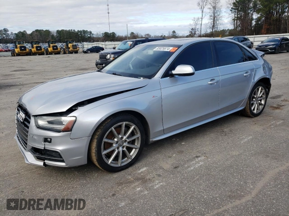 2016 Audi A4 Premium with VIN WAUBFAFL5GN018616, listed as a Copart auction lot 83025674 with 0 mi miles and Salvage Title. Bid and sale history available at carsss.com. Image 1.