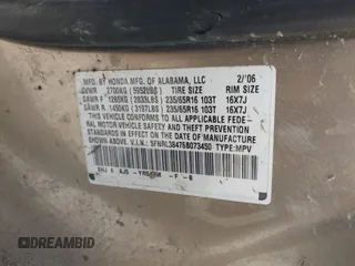 2006 Honda Odyssey EX с VIN 5FNRL38476B073450, выставлен на аукционе IAAI как лот 42726651 с пробегом 214 463 миль миль и . История ставок и продаж доступна на DreamBid. Изображение 9.