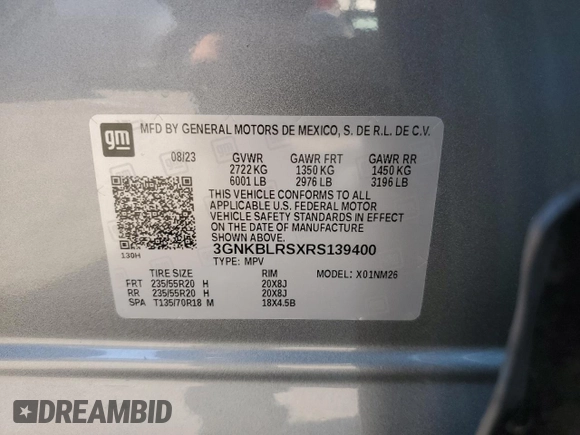 2024 Chevrolet Blazer Premier z VIN 3GNKBLRSXRS139400, wystawiony jako Copart lot #68527084 z przebiegiem 18 804 mil mil oraz Szkoda całkowita • Salvage title. Historia ofert i sprzedaży dostępna na DreamBid. Obrazek 14.