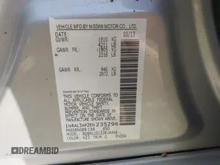 2014 Nissan Altima 2.5 S with VIN 1N4AL3AP2EN235296, listed as a IAAI auction lot 41938681 with Not Provided miles. Bid and sale history available at carsss.com. Image 9.